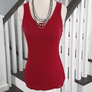 & Bring sexy back with this red ribbed Guess tank